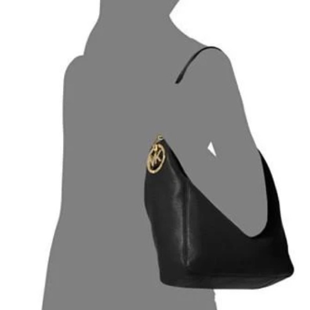 Michael Kors Black Leather Fulton Bag